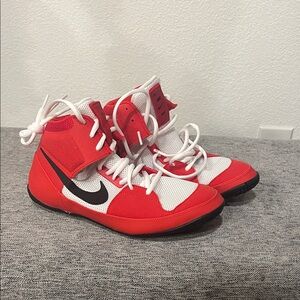 Nike Men's Red and White Athletic Shoes wrestling